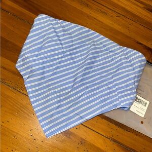 NEW NWT Handkerchief Blue and White Striped Bandana Top. Medium. Non slip strip